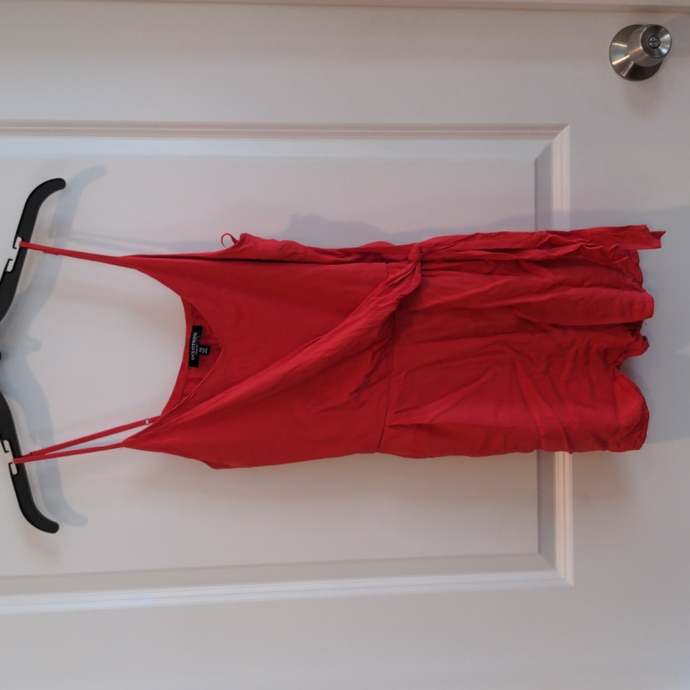 One Clothing Spaghetti Strap Wrap Romper with Pockets and Side Tie Size M
